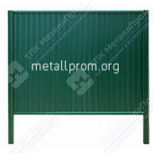 Забор из профнастила с круглым столбом ф73 (Крашеный)