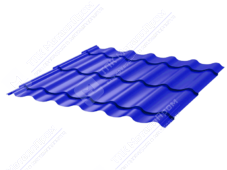 Металлочерепица МЧ2 Монтеррей Макси 0,5 ПЭ RAL5002 ультрамарин
