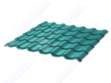 Металлочерепица МЧ2 Монтеррей Ретро 0,45 ПЭ RAL5021 морская волна