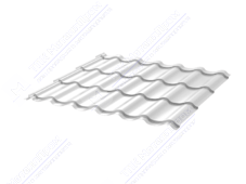 Металлочерепица МЧ2 СуперМонтеррей 0,45 ПЭ RAL9003 сигнально-белый