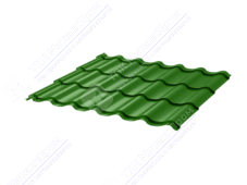 Металлочерепица МЧ1 СуперМонтеррей 0,4 ПЭ RAL6002 зеленый лист