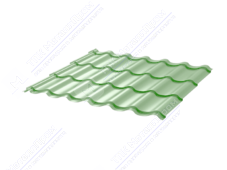 Металлочерепица МЧ2 СуперМонтеррей 0,45 ПЭ RAL6021 бледно-зеленый