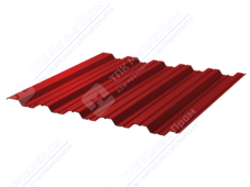 Профнастил полимер НС35 0,45 1000/1060 ПЭ RAL3020 красный насыщенный
