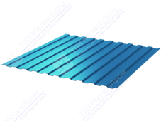 Профнастил полимер С8 0,45 1150/1200 ПЭ RAL5015 синее небо