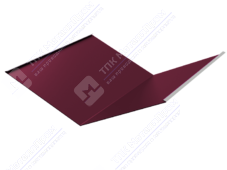 Планка ендовы нижняя 298 298 0,45 2м стандарт ПЭ RAL3005 красное вино К-510