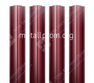 Штакетник металлический круглый, ширина 128 мм, красное вино, Grand line