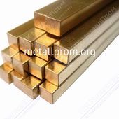 Латунный квадрат ГОСТ 2060-90, лмц58-2, Н,Д, L - 3 м, L - 6 м, d - 5,5 мм