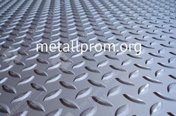 Лист нержавеющий рифленый, холоднокатаный, (чечевица) давленный AISI 304 (08Х18Н10) 3х1000х2000 мм