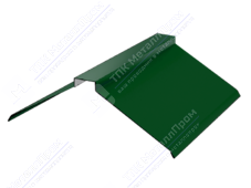 Планка конька плоского простого 190 190 0,4 2м стандарт ПЭ в пленке RAL6005 зеленый мох К-511