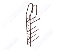 Лестница верхняя BORGE 3м фасадная комплект RAL3005 красное вино