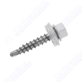 Саморез 4,8 29 KPcZP с прокладкой RAL9002 серо-белый