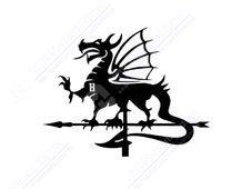 Флюгер BORGE Дракон 490 380 RAL9005 черный антрацит