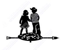 Флюгер BORGE Мальчик и девочка 700 435 RAL9005 черный антрацит