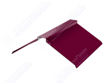 Планка конька плоского простого 150 150 0,4 2м стандарт ПЭ RAL3005 красное вино К-511